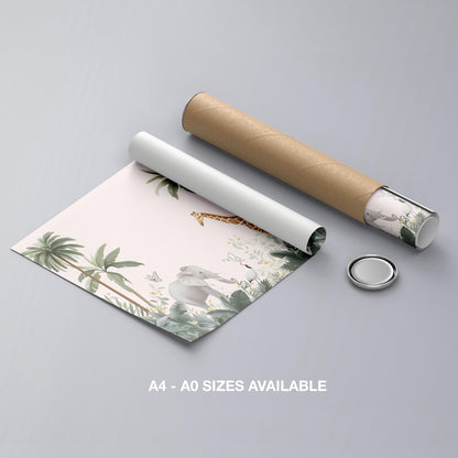 Safari Harmony with Jungle Friends - Rolled Poster Wall Art Print - House Prints