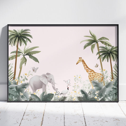 Safari Harmony with Jungle Friends - Rolled Poster Wall Art Print - House Prints