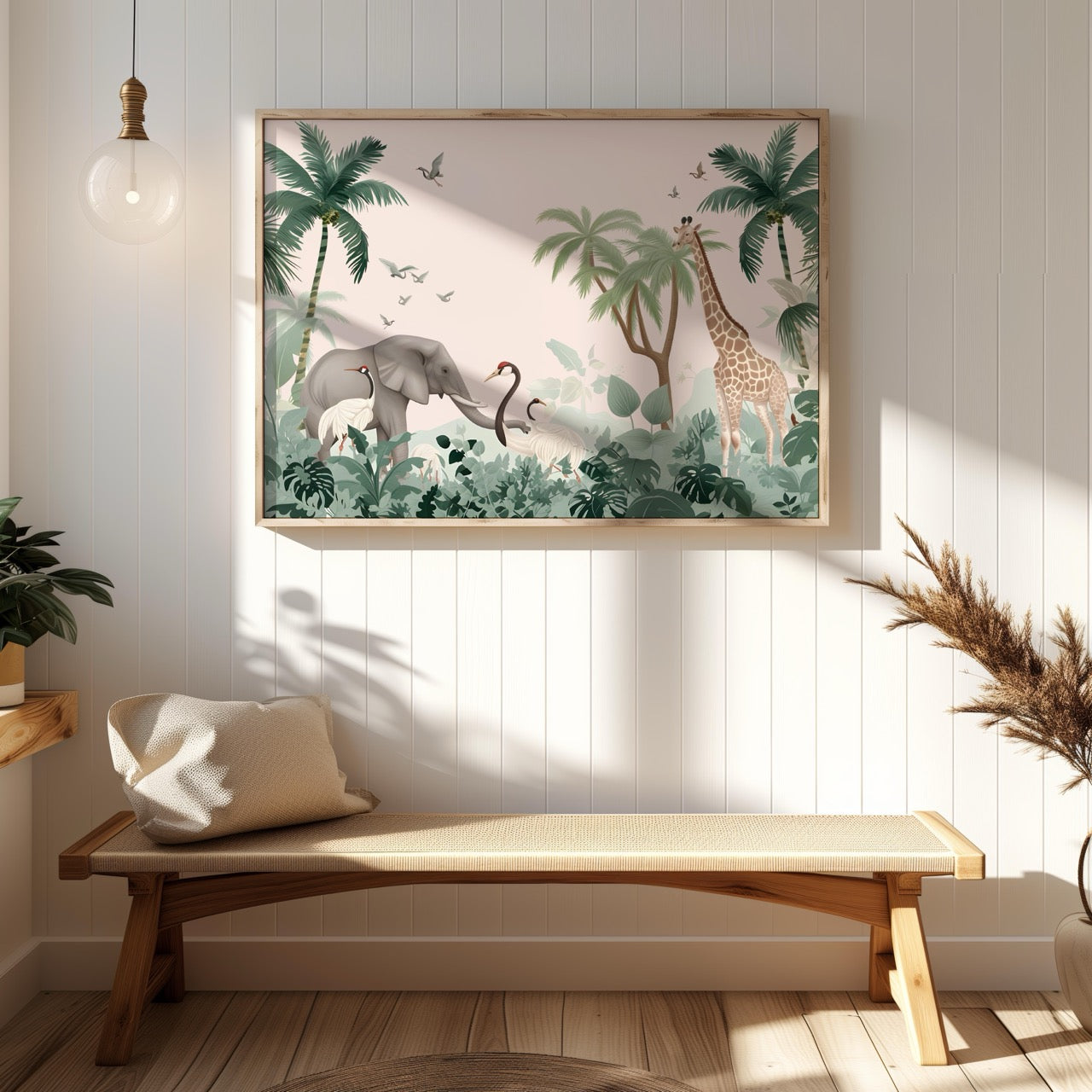 Jungle Animal Friends in Paradise - Rolled Poster Wall Art Print - House Prints