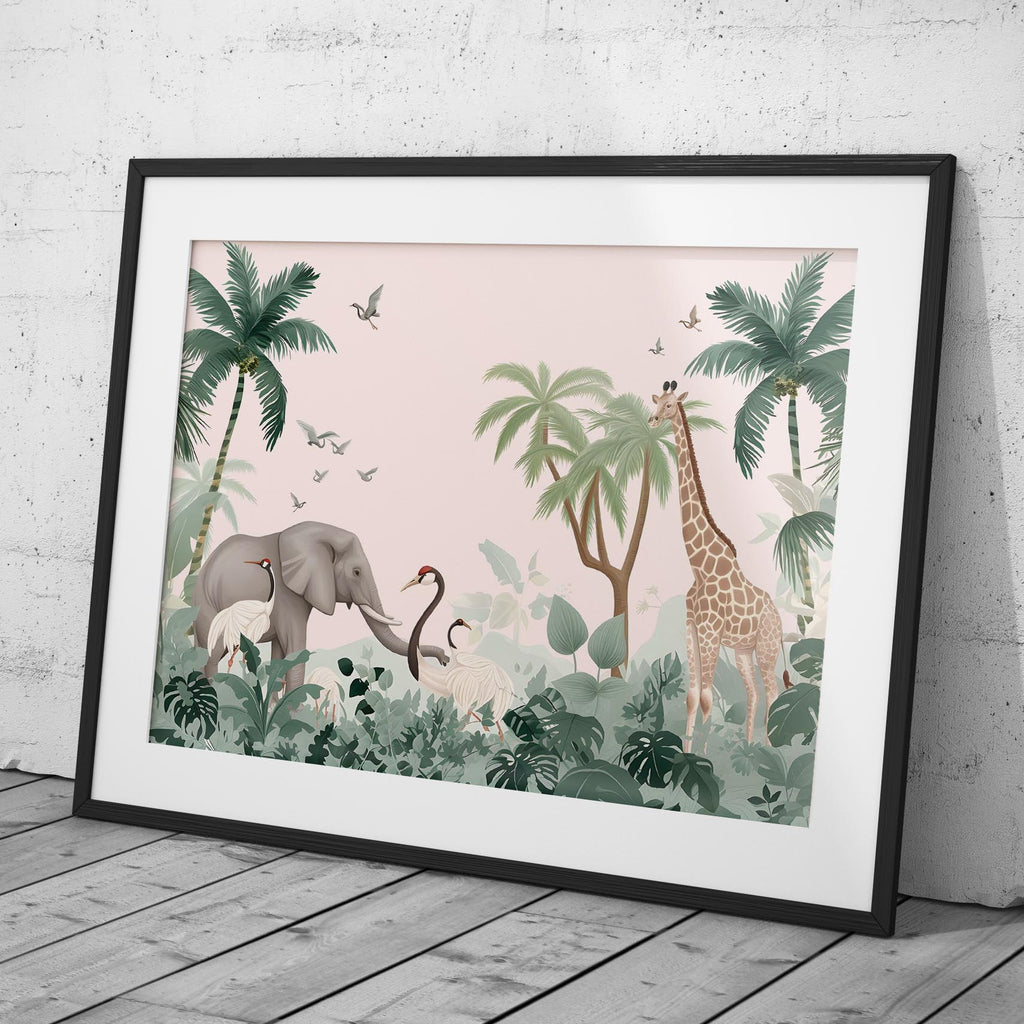 Jungle Animal Friends in Paradise - Rolled Poster Wall Art Print | House Prints
