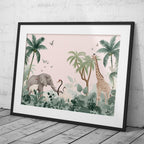 Jungle Animal Friends in Paradise - Rolled Poster Wall Art Print | House Prints