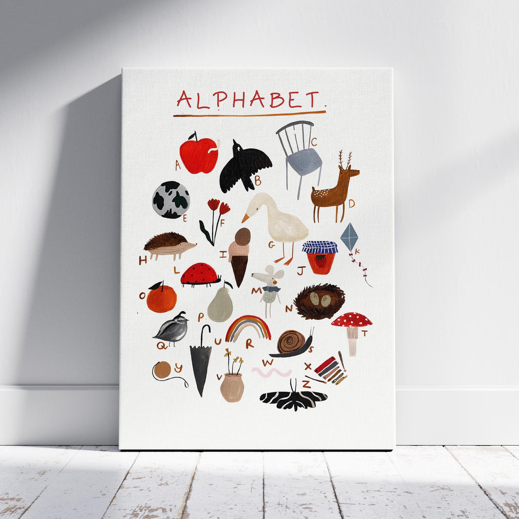 Kids Nursery Learn the ABC Alphabet - Framed Canvas Wall Art Print | House Prints