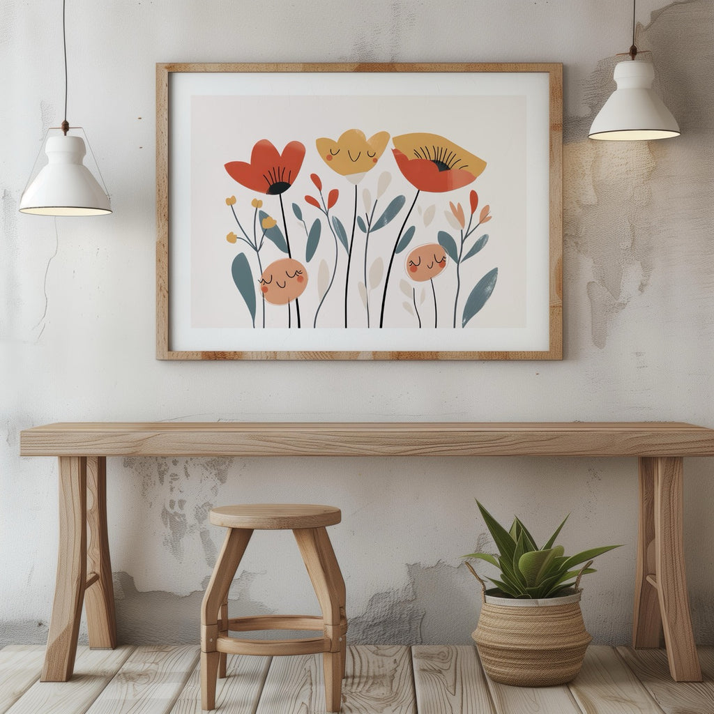 Smiling Floral Wildflower Blooms - Rolled Poster Wall Art Print | House Prints