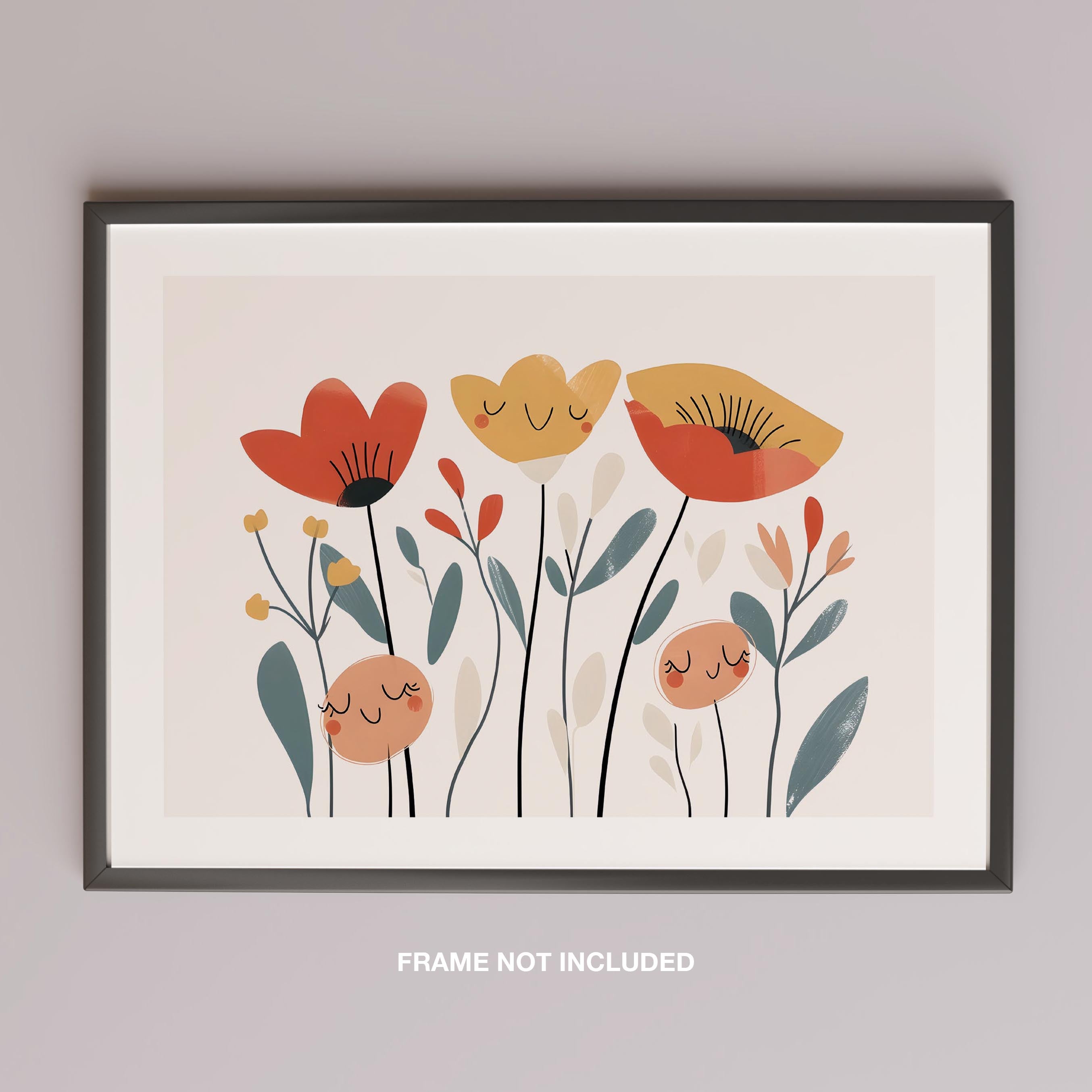 Smiling Floral Wildflower Blooms - Rolled Poster Wall Art Print | House Prints