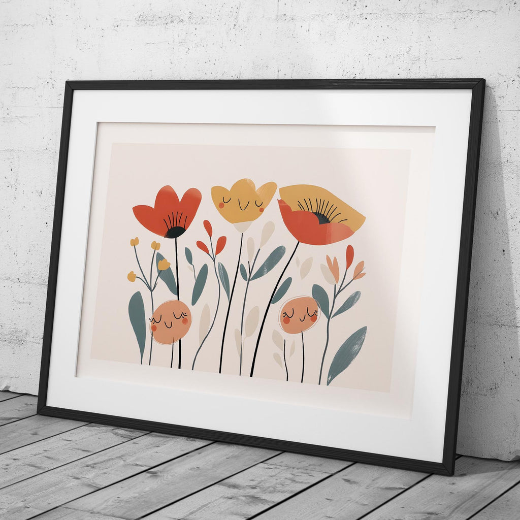 Smiling Floral Wildflower Blooms - Rolled Poster Wall Art Print | House Prints