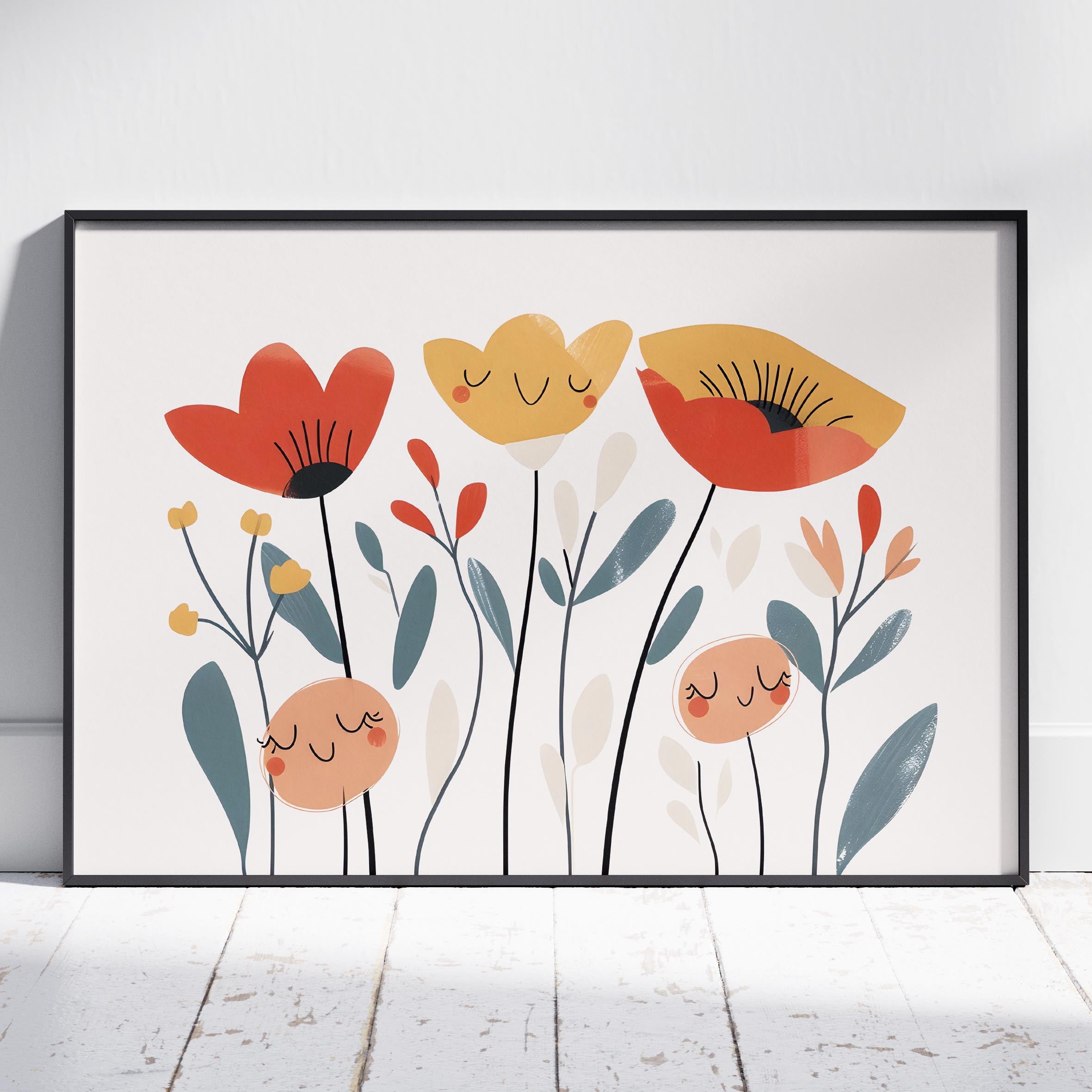 Smiling Floral Wildflower Blooms - Rolled Poster Wall Art Print | House Prints