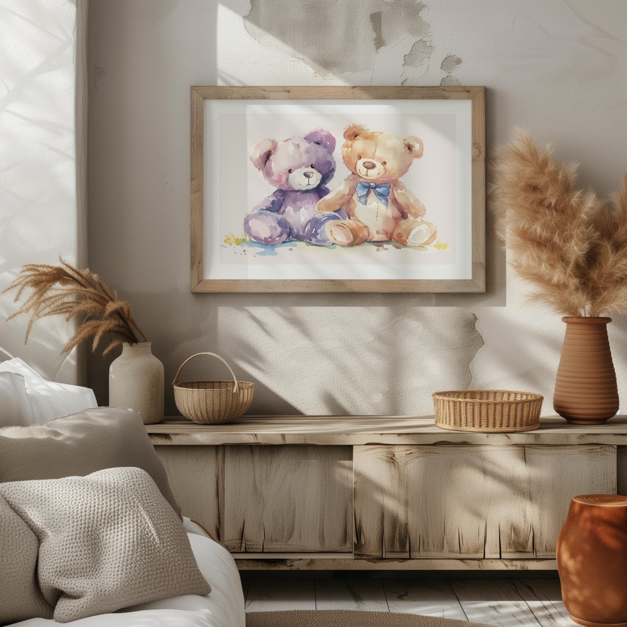 Adorable Nursery Cuddly Teddy Bears - Rolled Poster Wall Art Print - House Prints