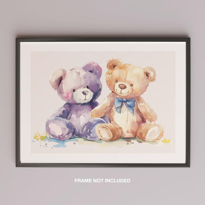 Adorable Nursery Cuddly Teddy Bears - Rolled Poster Wall Art Print - House Prints