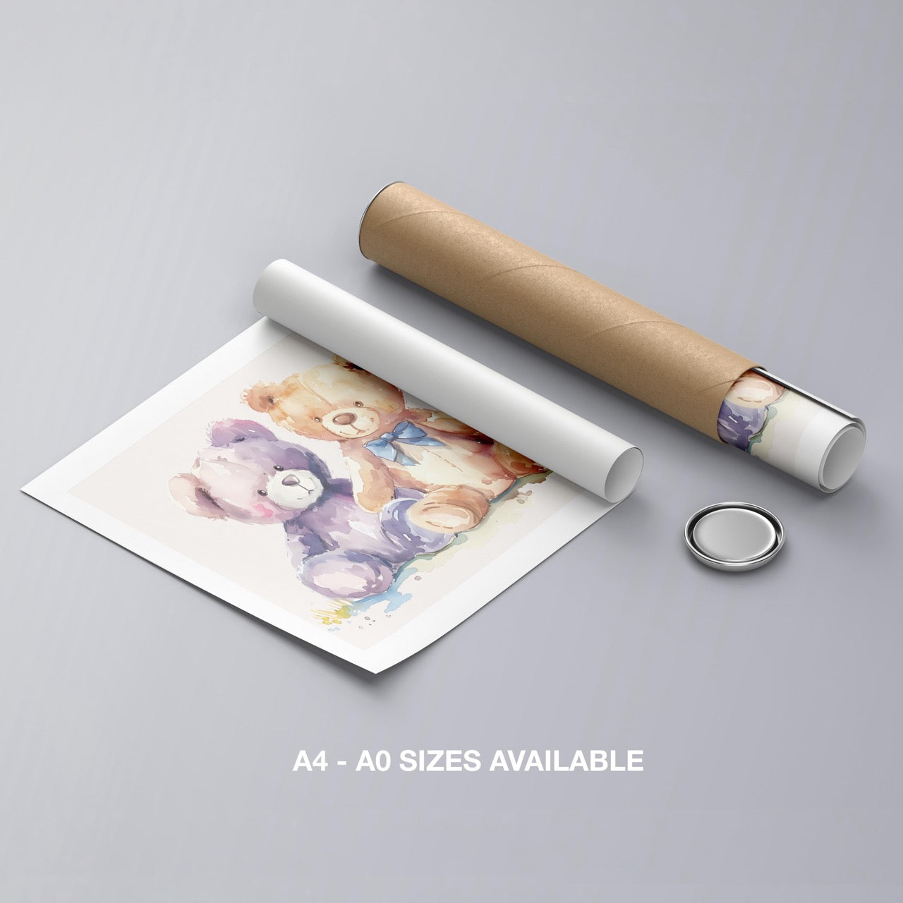 Adorable Nursery Cuddly Teddy Bears - Rolled Poster Wall Art Print | House Prints