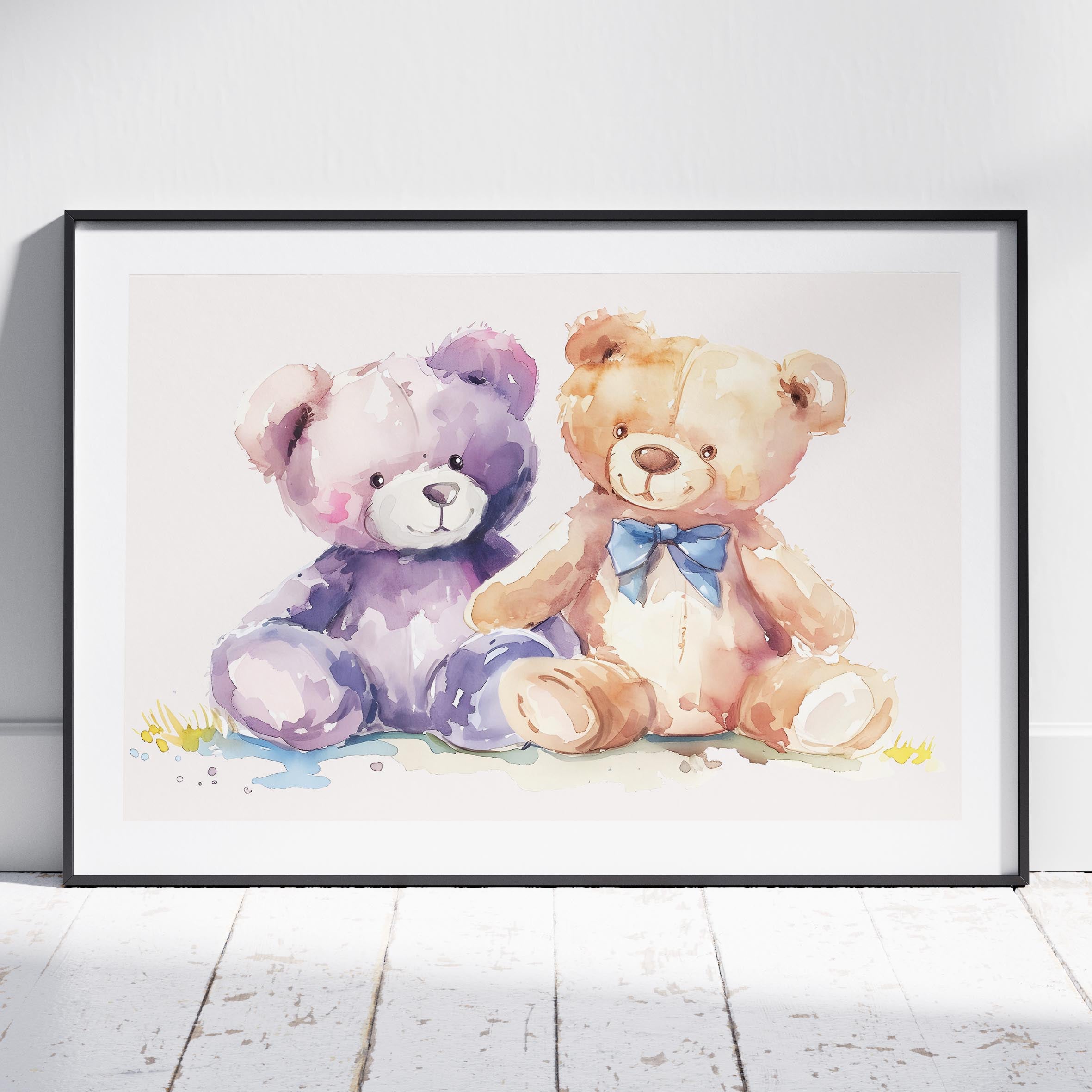 Adorable Nursery Cuddly Teddy Bears - Rolled Poster Wall Art Print | House Prints