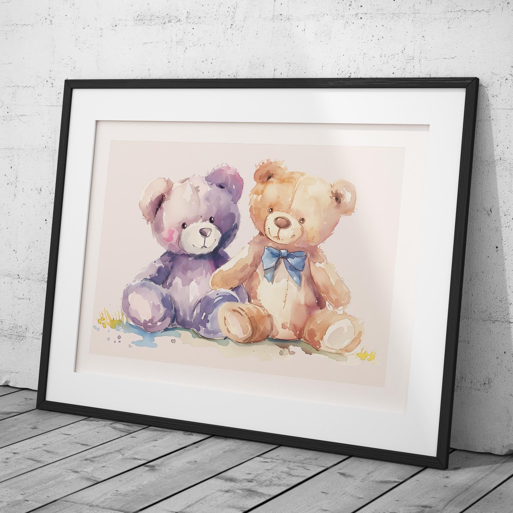 Adorable Nursery Cuddly Teddy Bears - Rolled Poster Wall Art Print - House Prints