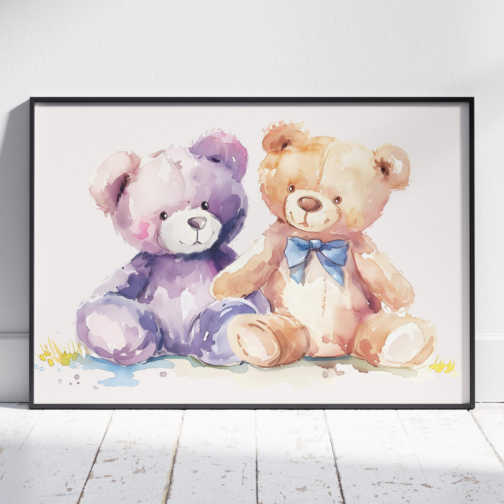 Adorable Nursery Cuddly Teddy Bears - Rolled Poster Wall Art Print | House Prints