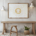 Whimsical Golden Smiling Sunshine - Rolled Poster Wall Art Print | House Prints