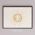 Whimsical Golden Smiling Sunshine - Rolled Poster Wall Art Print | House Prints
