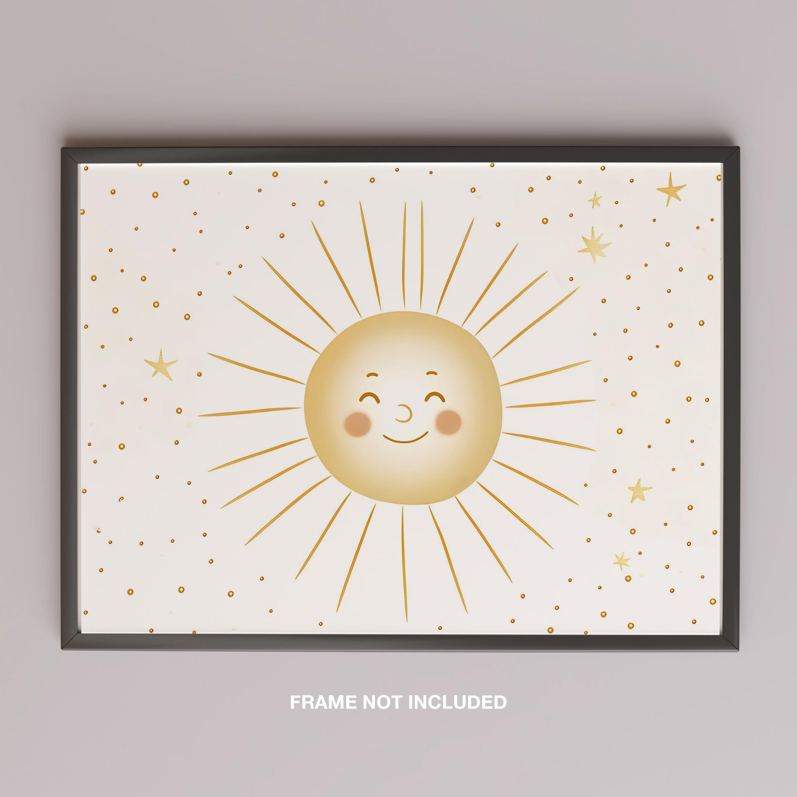 Whimsical Golden Smiley Sunshine - Rolled Poster Wall Art Print | House Prints