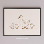Mother Duck & Ducklings Springtime Nursery - Rolled Poster Wall Art Print | House Prints