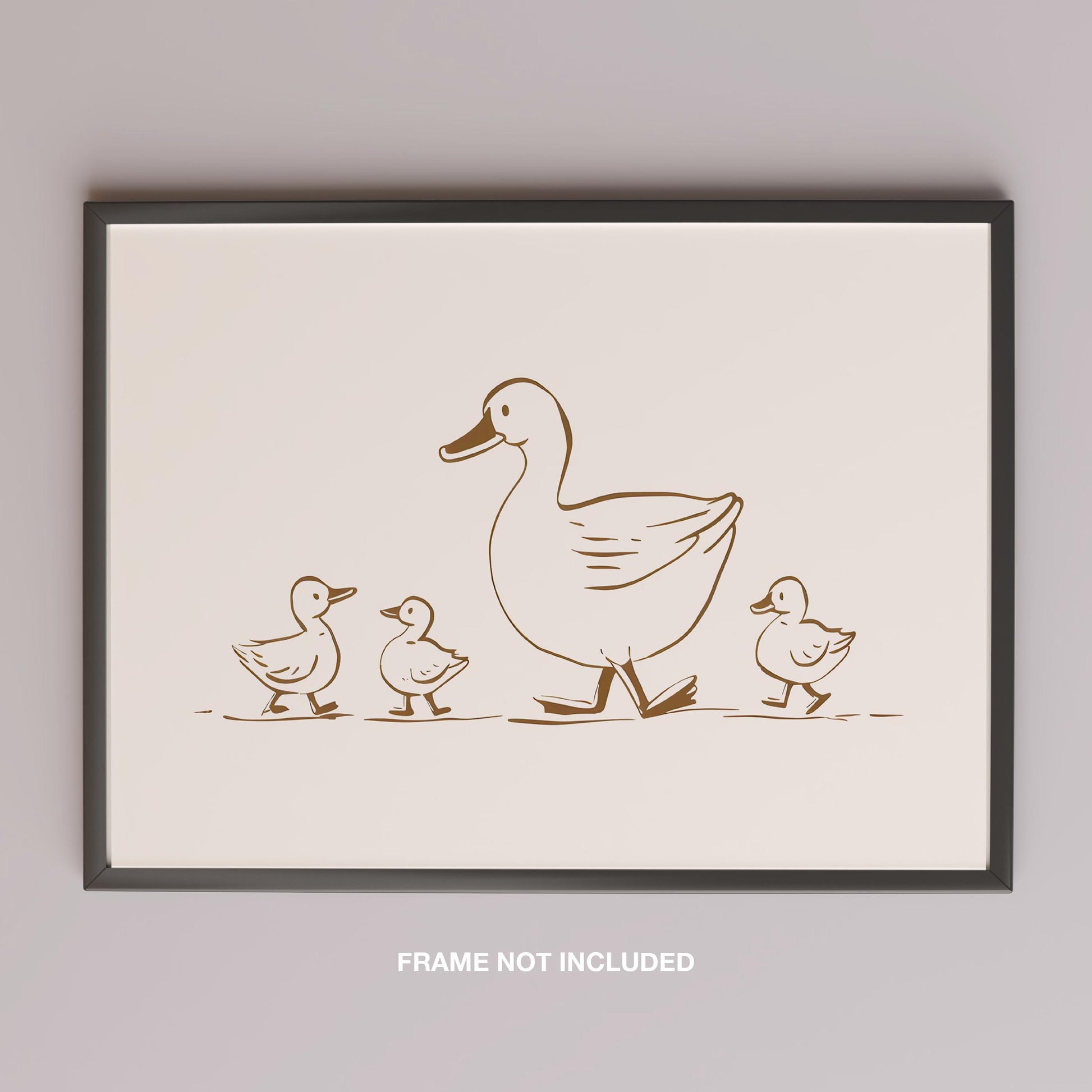 Mother Duck & Ducklings Springtime Nursery - Rolled Poster Wall Art Print - House Prints