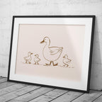 Mother Duck & Ducklings Springtime Nursery - Rolled Poster Wall Art Print | House Prints