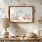 Cute Nursery Elephant & Friends Playtime - Rolled Poster Wall Art Print | House Prints