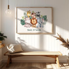 Adorable Nursery Safari Animal Best Friends - Rolled Poster Wall Art Print | House Prints