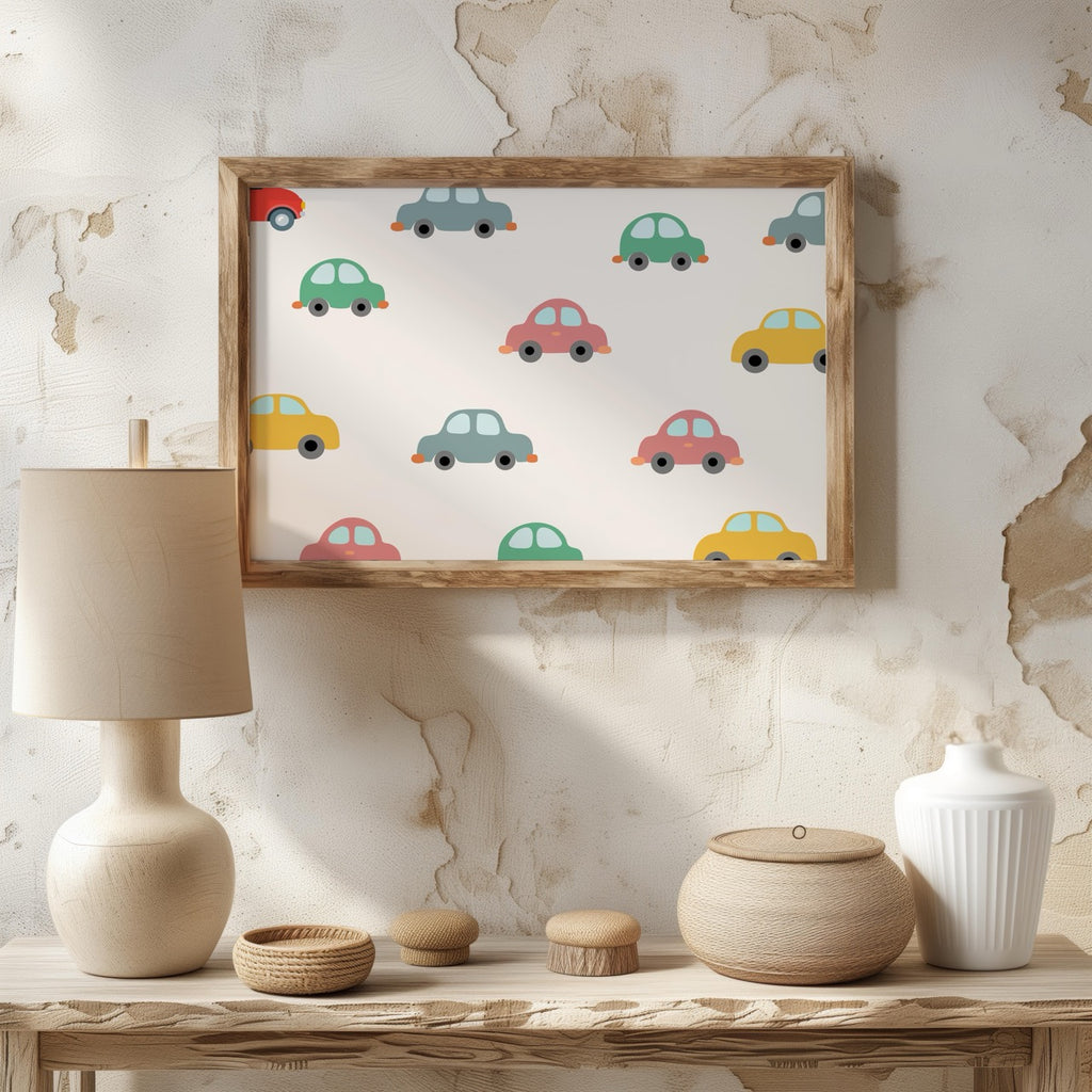 Playful Nursery Colourful Cars - Rolled Poster Wall Art Print | House Prints