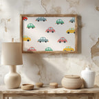 Playful Nursery Colourful Cars - Rolled Poster Wall Art Print | House Prints