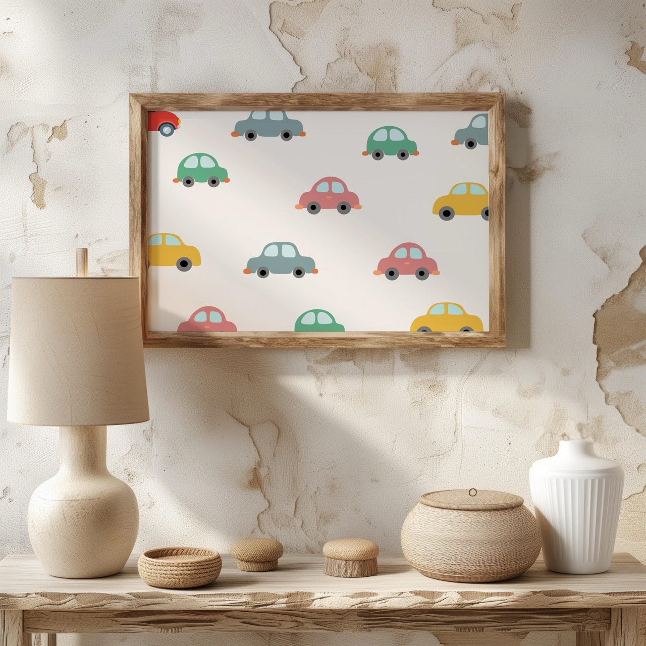 Playful Nursery Colourful Cars - Rolled Poster Wall Art Print | House Prints