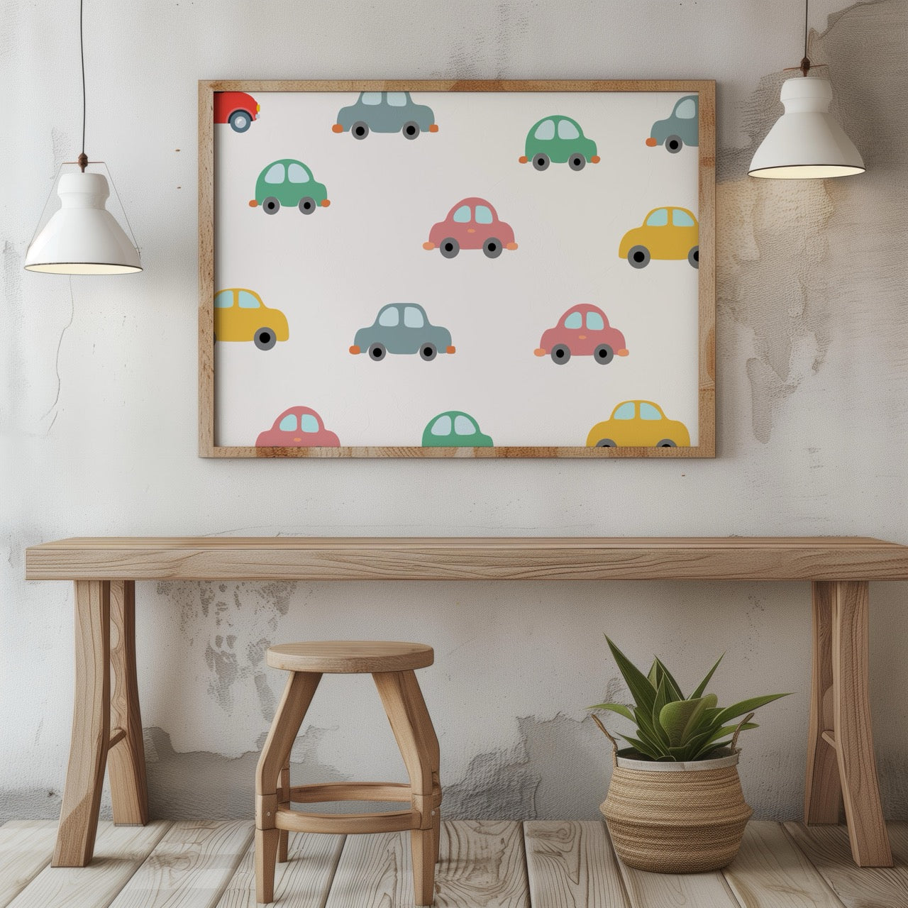 Playful Nursery Colourful Cars - Rolled Poster Wall Art Print | House Prints