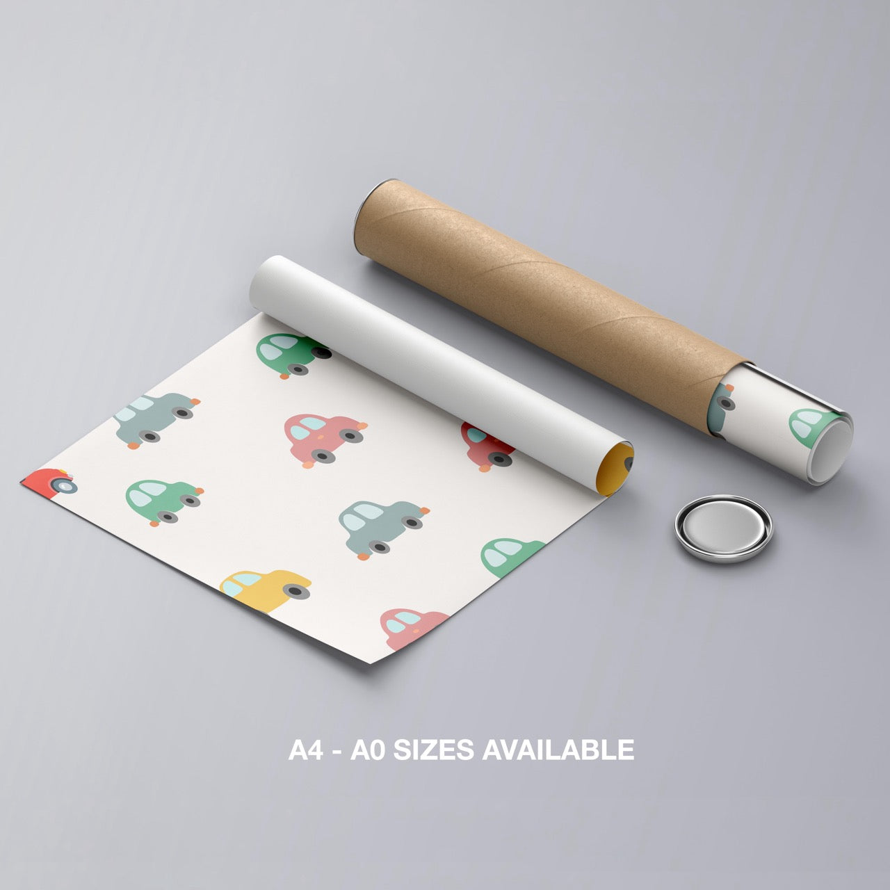 Playful Nursery Colourful Cars - Rolled Poster Wall Art Print | House Prints