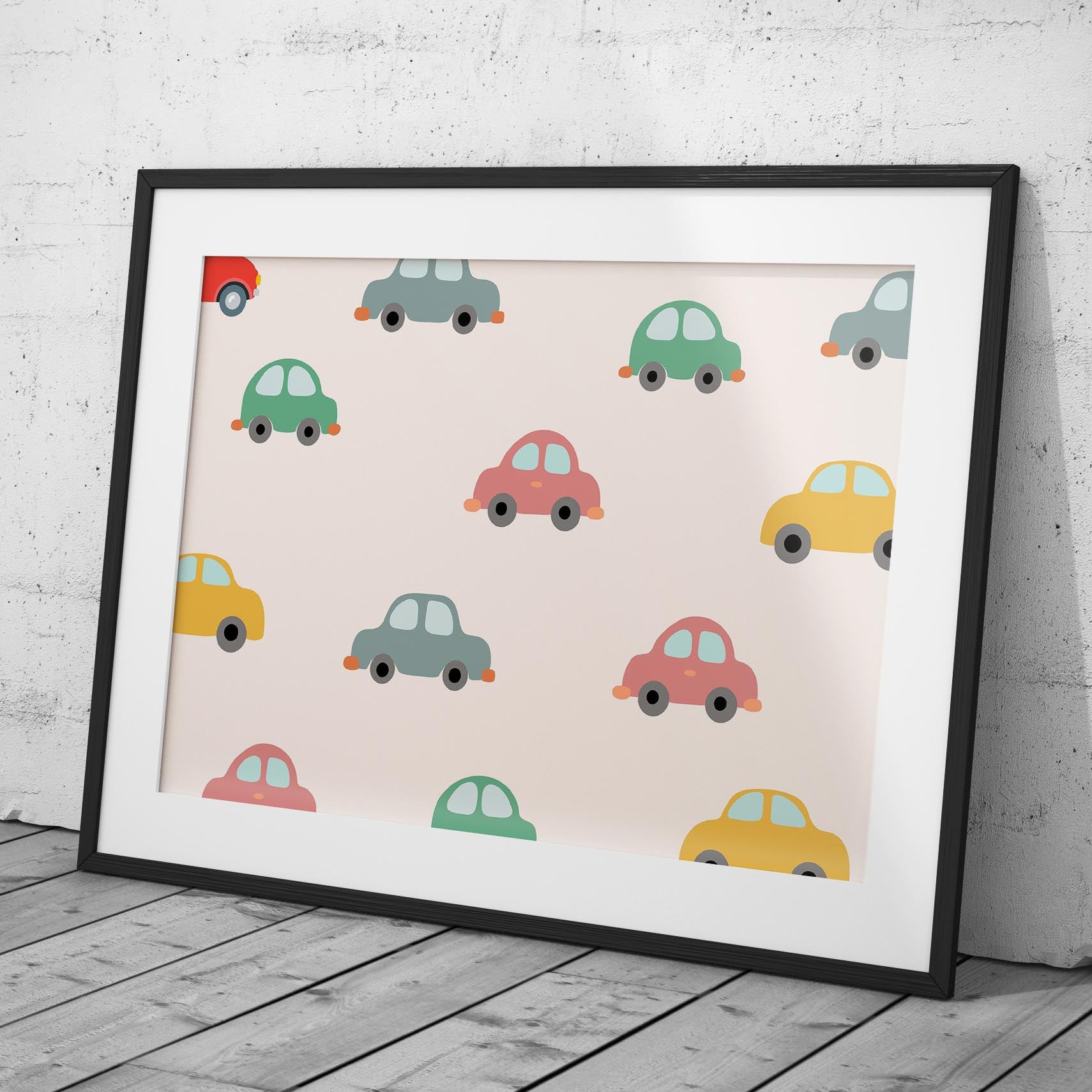 Playful Nursery Colourful Cars - Rolled Poster Wall Art Print | House Prints