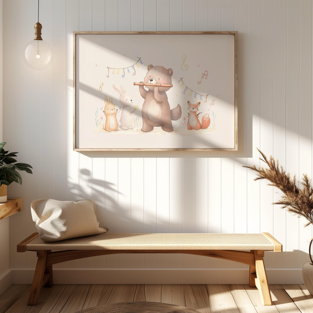 Cute Nursery Bear & Animal Friends - Rolled Poster Wall Art Print | House Prints