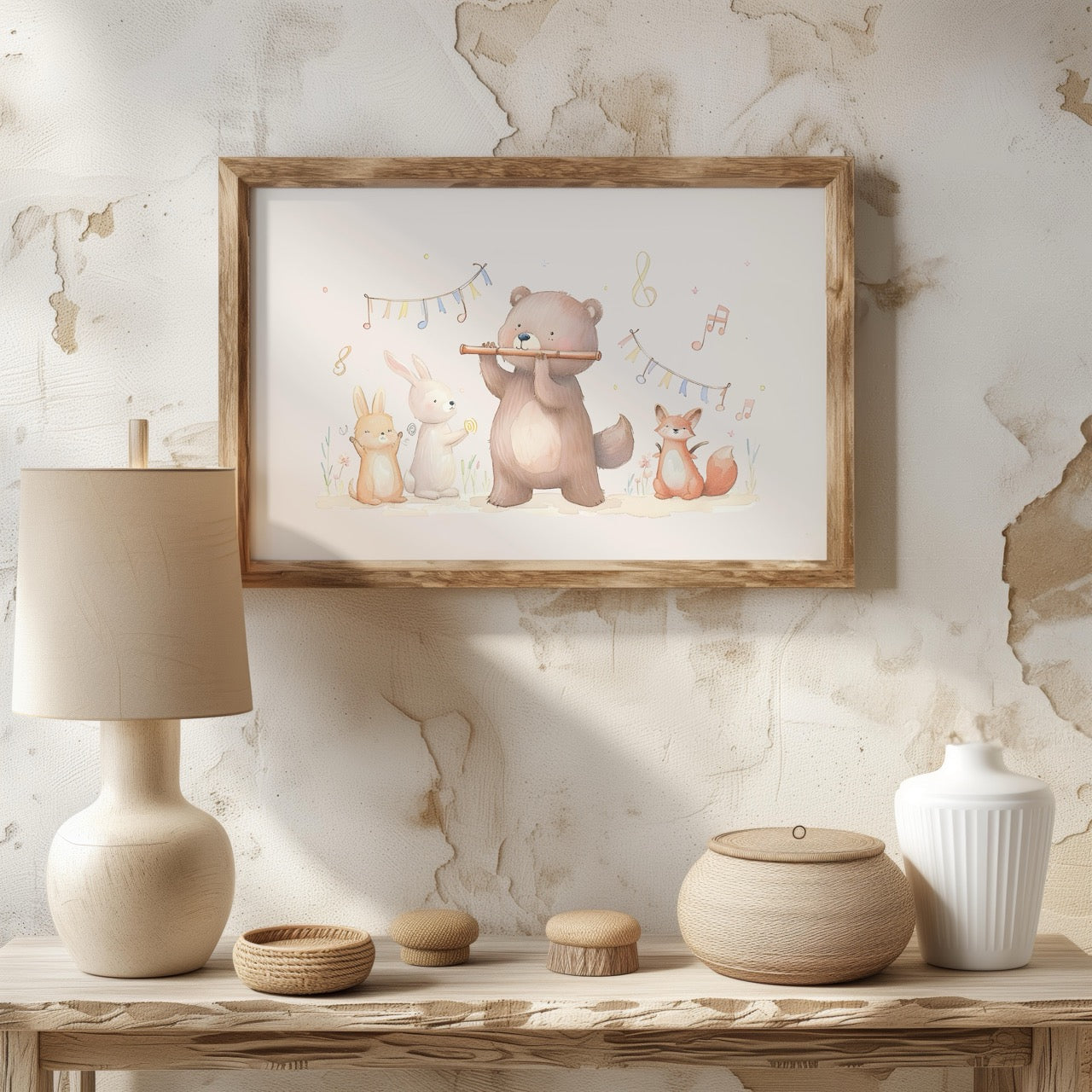 Cute Nursery Bear & Animal Friends - Rolled Poster Wall Art Print | House Prints
