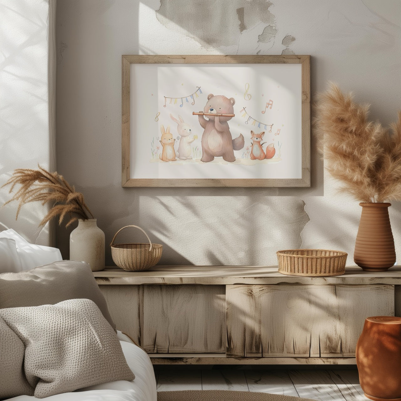 Cute Nursery Bear & Animal Friends - Rolled Poster Wall Art Print | House Prints