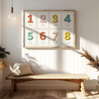 Playful Nursery Counting Colourful Numbers - Rolled Poster Wall Art Print | House Prints