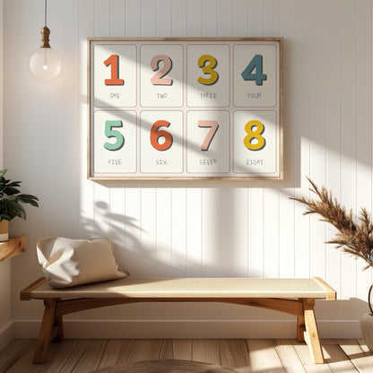 Playful Nursery Counting Colourful Numbers  - Rolled Poster Wall Art Print - House Prints