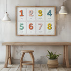Playful Nursery Counting Colourful Numbers - Rolled Poster Wall Art Print | House Prints