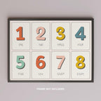 Playful Nursery Counting Colourful Numbers - Rolled Poster Wall Art Print | House Prints
