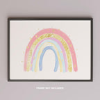 Pastel Nursery Rainbow Starry Dreams - Rolled Poster Wall Art Print | House Prints