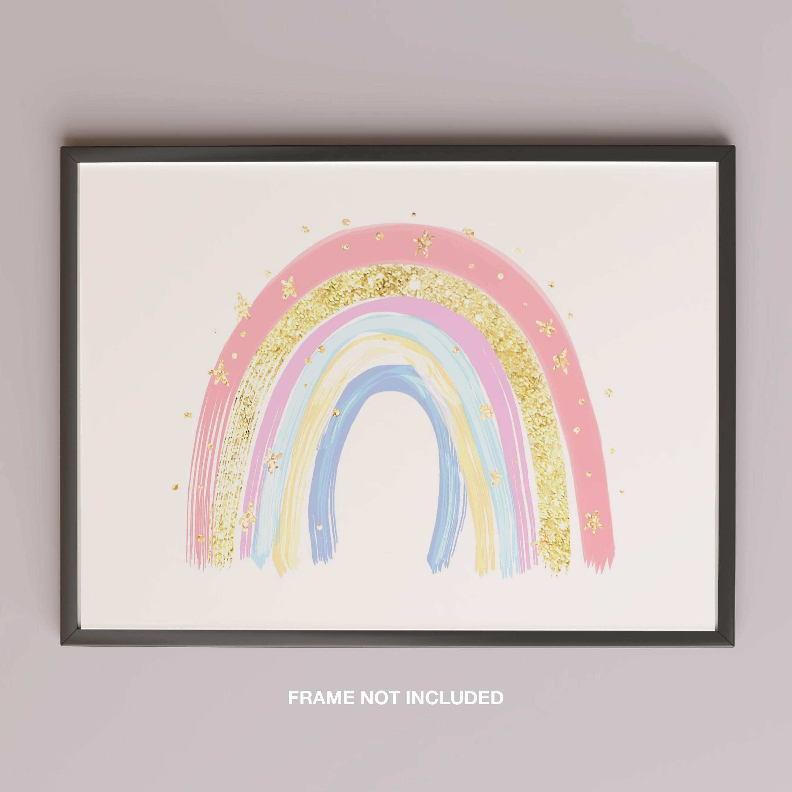 Pastel Nursery Rainbow Starry Dreams - Rolled Poster Wall Art Print | House Prints