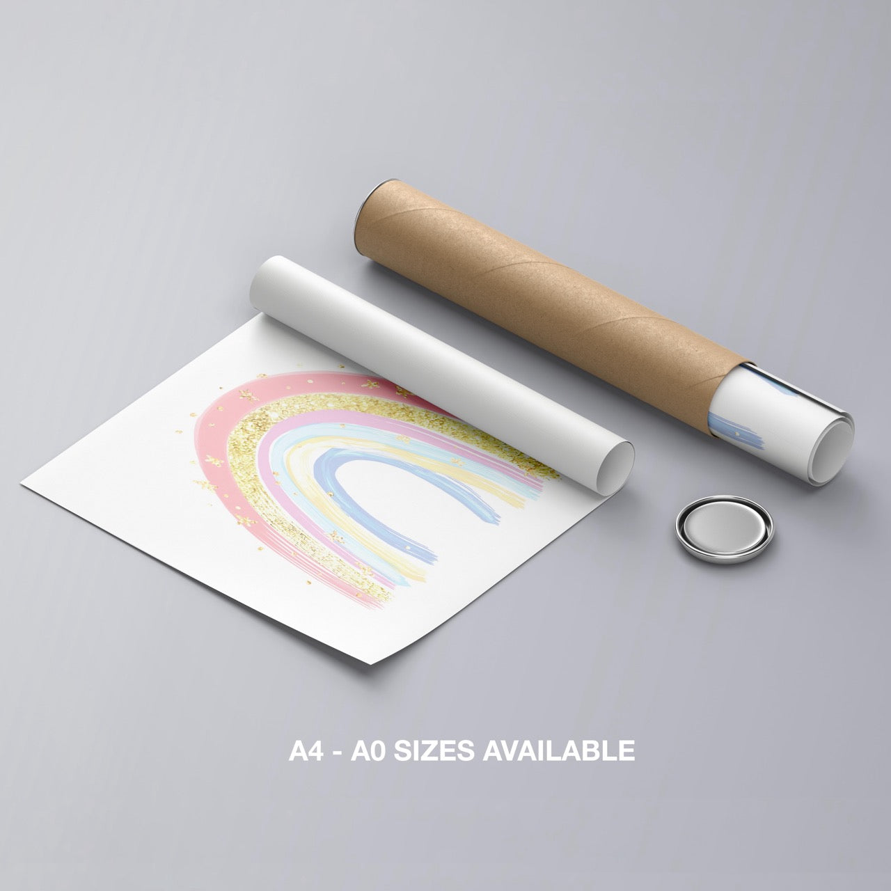 Pastel Nursery Rainbow Starry Dreams - Rolled Poster Wall Art Print | House Prints