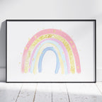 Pastel Nursery Rainbow Starry Dreams - Rolled Poster Wall Art Print | House Prints