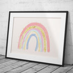Pastel Nursery Rainbow Starry Dreams - Rolled Poster Wall Art Print | House Prints