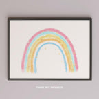 Cute Pastel Nursery Rainbow Drawing - Rolled Poster Wall Art Print | House Prints