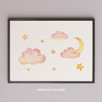 Dreamy Soft Pastel Pink Clouds - Rolled Poster Wall Art Print | House Prints