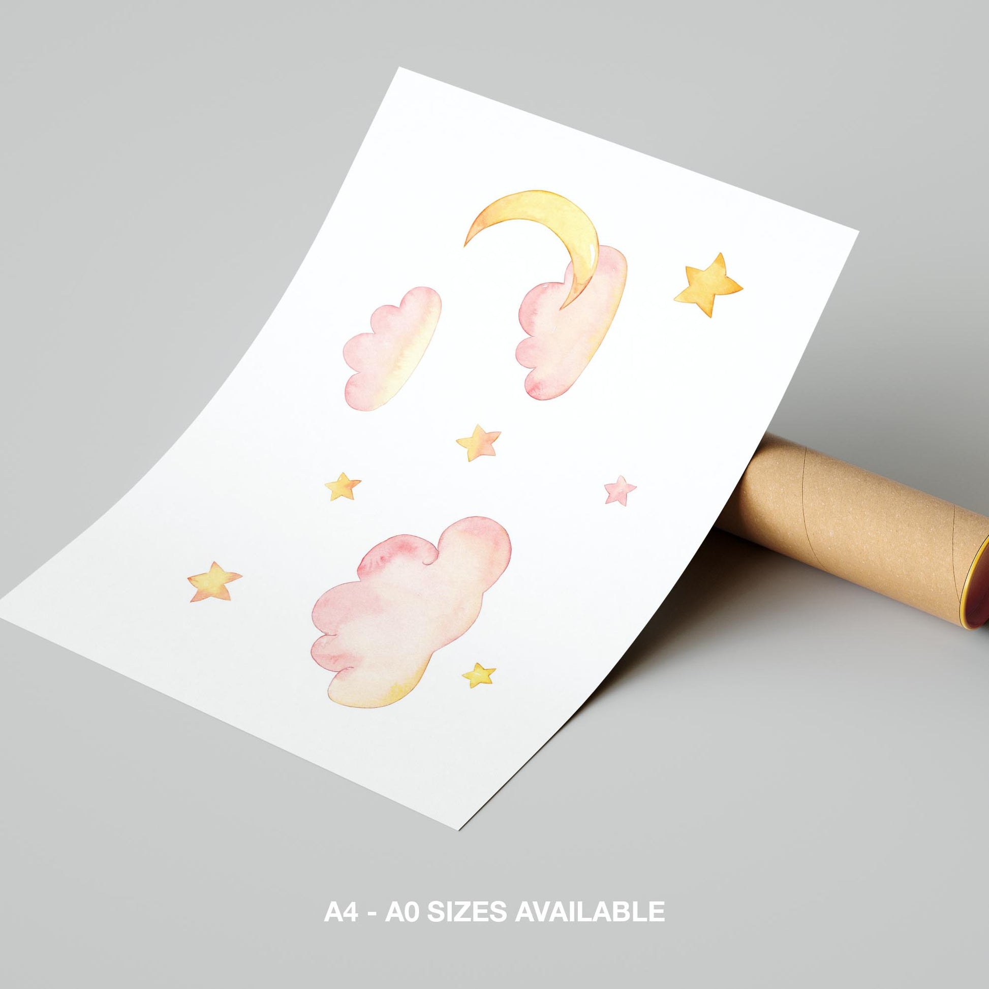 Dreamy Soft Pastel Pink Clouds - Rolled Poster Wall Art Print - House Prints
