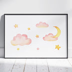 Dreamy Soft Pastel Pink Clouds - Rolled Poster Wall Art Print | House Prints