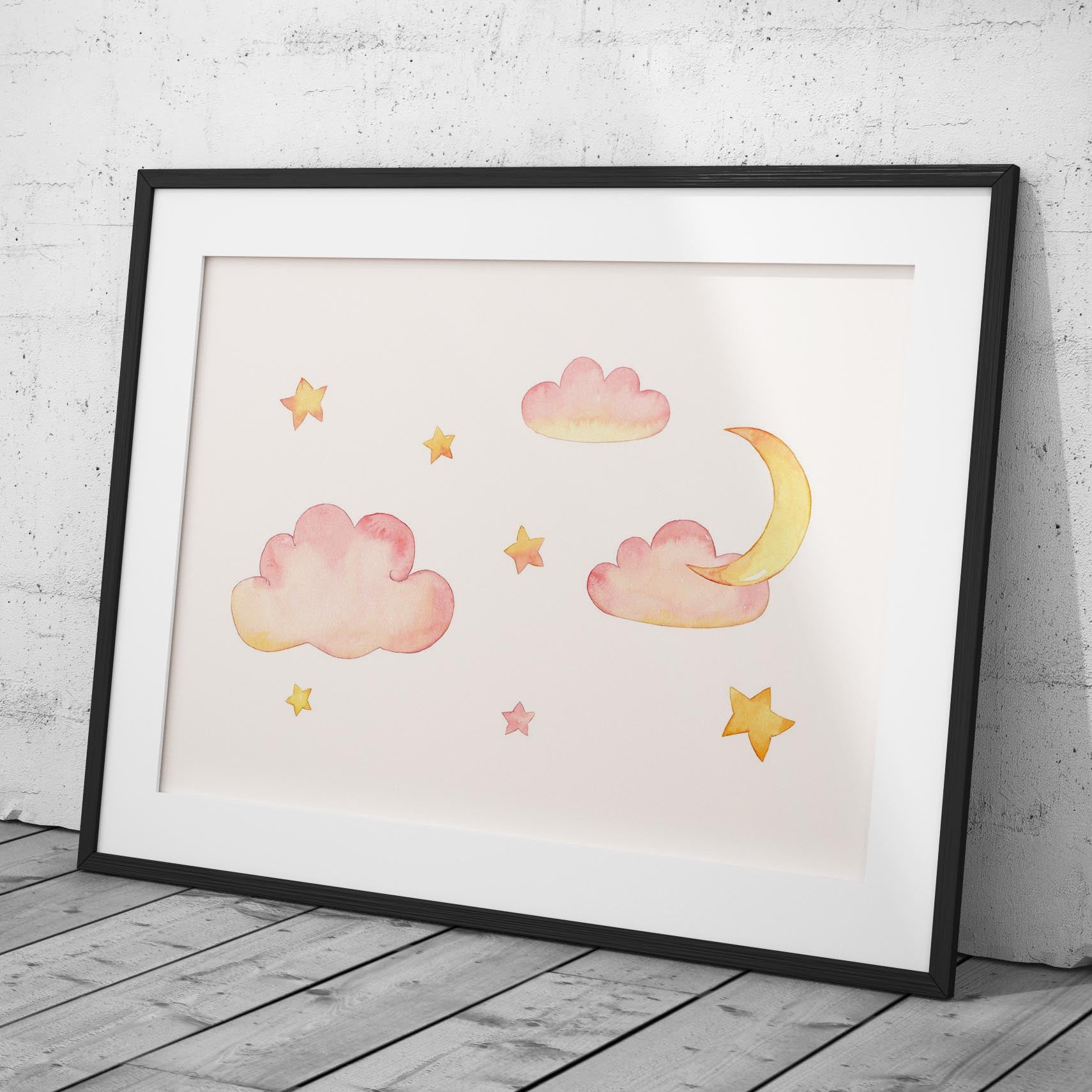 Dreamy Soft Pastel Pink Clouds - Rolled Poster Wall Art Print - House Prints