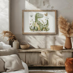 Cute Green Dinosaur in Nature - Rolled Poster Wall Art Print | House Prints
