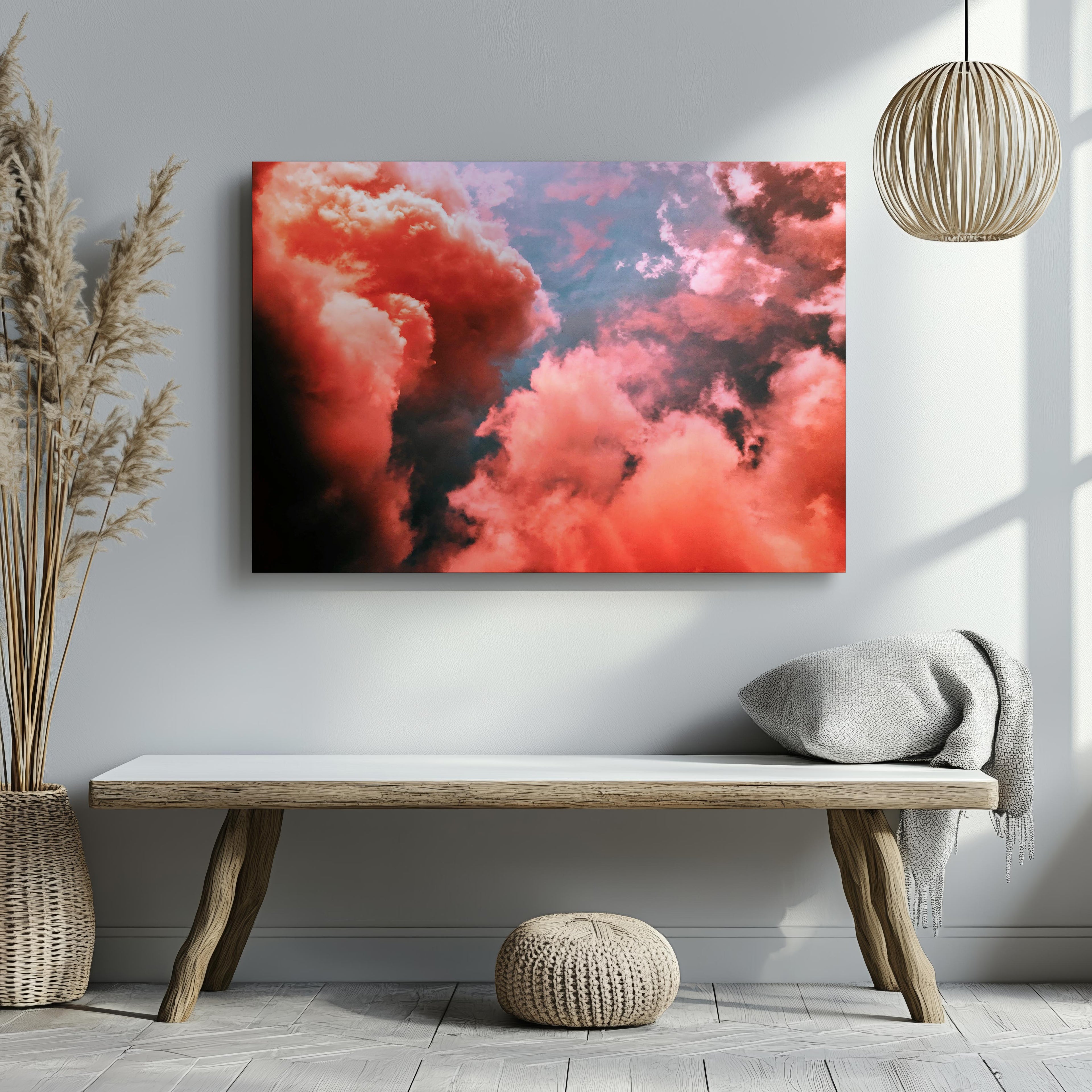 Blush Pink Skies at Sunset - Framed Canvas Wall Art Print | House Prints