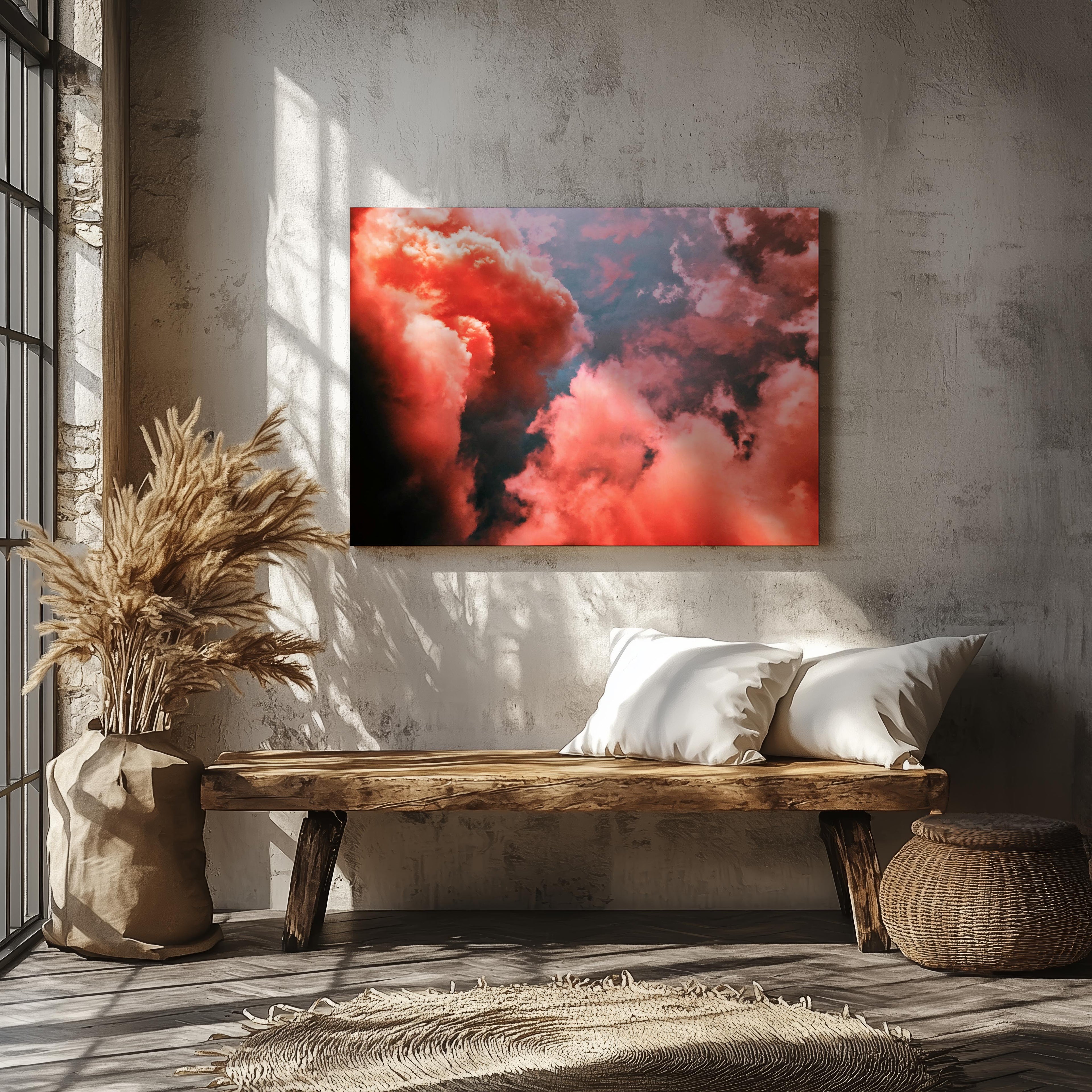 Blush Pink Skies at Sunset - Framed Canvas Wall Art Print | House Prints